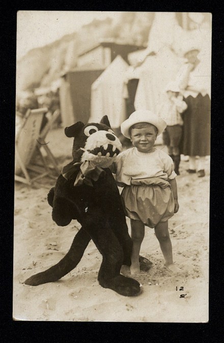 Felix on the beach w baby